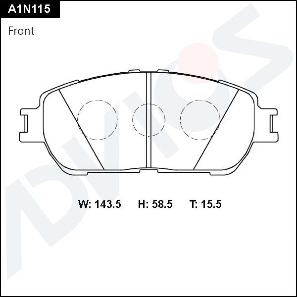 Advics A1N115 - Kit pastiglie freno, Freno a disco autozon.pro