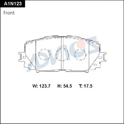 Advics A1N123 - Kit pastiglie freno, Freno a disco autozon.pro