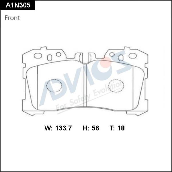 Advics A1N305 - Kit pastiglie freno, Freno a disco autozon.pro