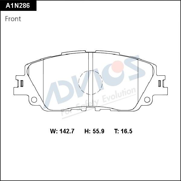 Advics A1N286 - Kit pastiglie freno, Freno a disco autozon.pro