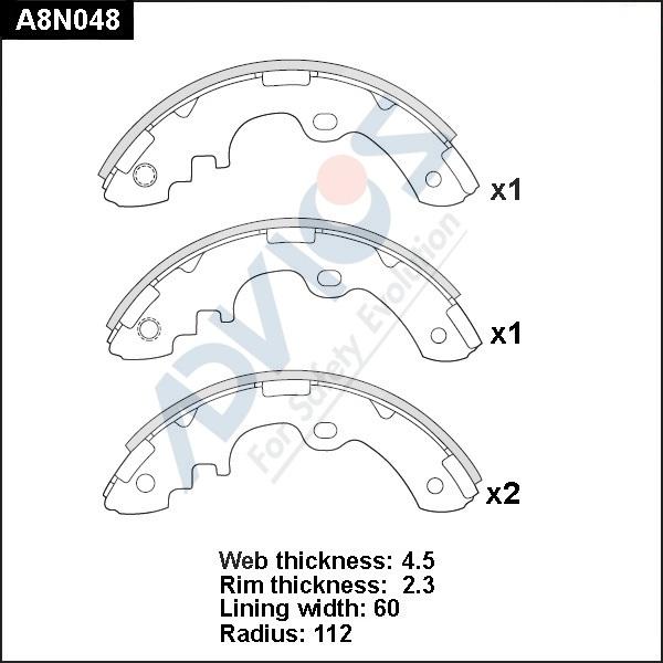 Advics A8N048 - Kit ganasce freno autozon.pro