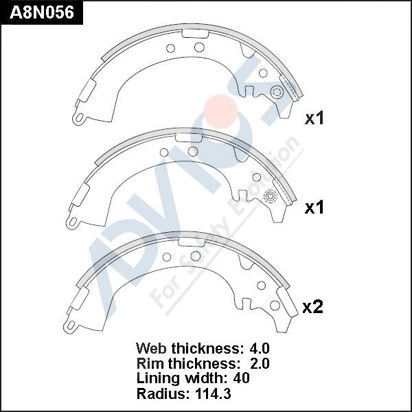 Advics A8N056 - Kit ganasce freno autozon.pro