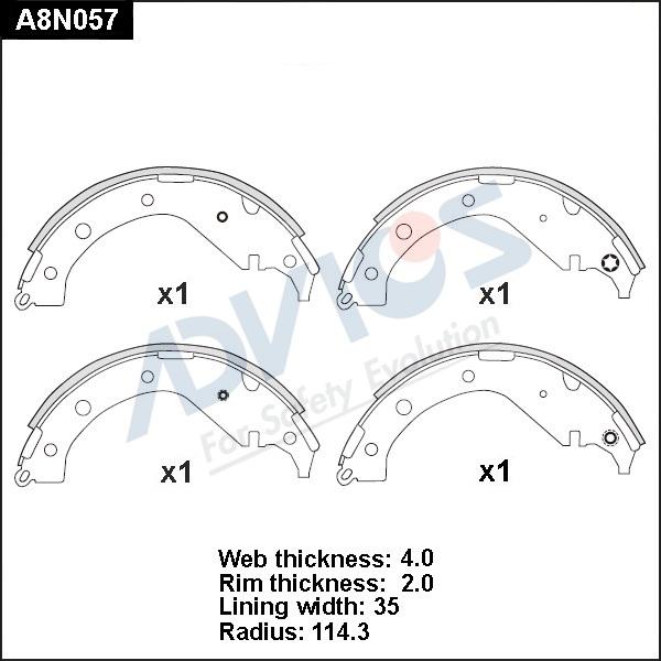 Advics A8N057 - Kit ganasce freno autozon.pro