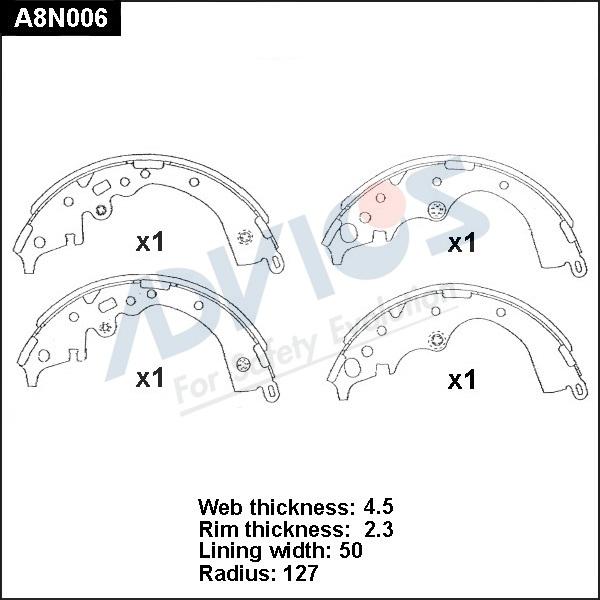 Advics A8N006 - Kit ganasce freno autozon.pro