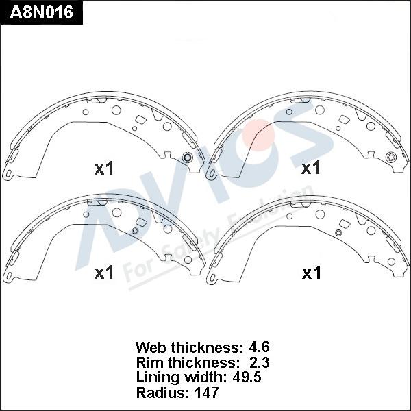 Advics A8N016 - Kit ganasce freno autozon.pro