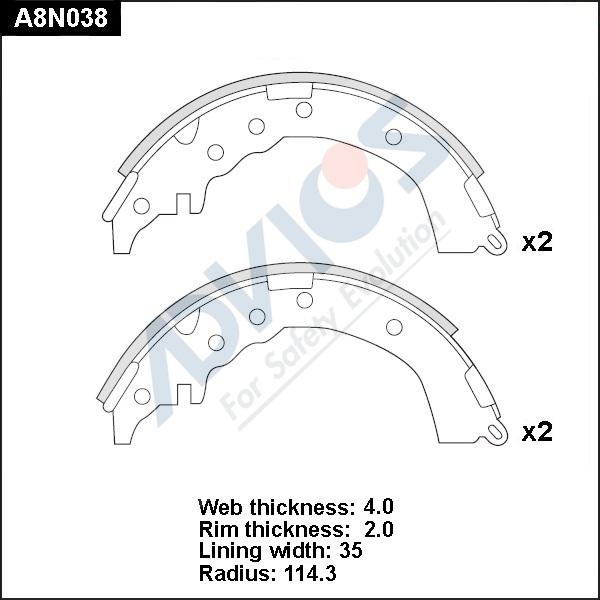 Advics A8N038 - Kit ganasce freno autozon.pro