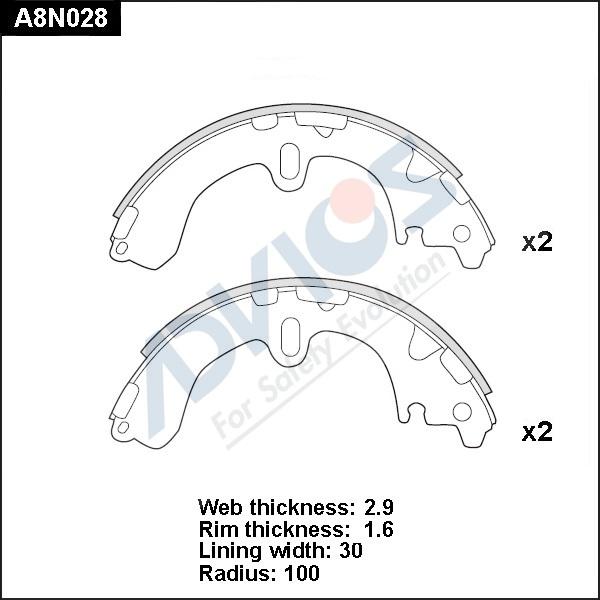 Advics A8N028 - Kit ganasce freno autozon.pro