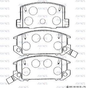 Advics A2N044 - Kit pastiglie freno, Freno a disco autozon.pro