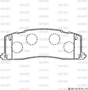 Advics A2N047 - Kit pastiglie freno, Freno a disco autozon.pro