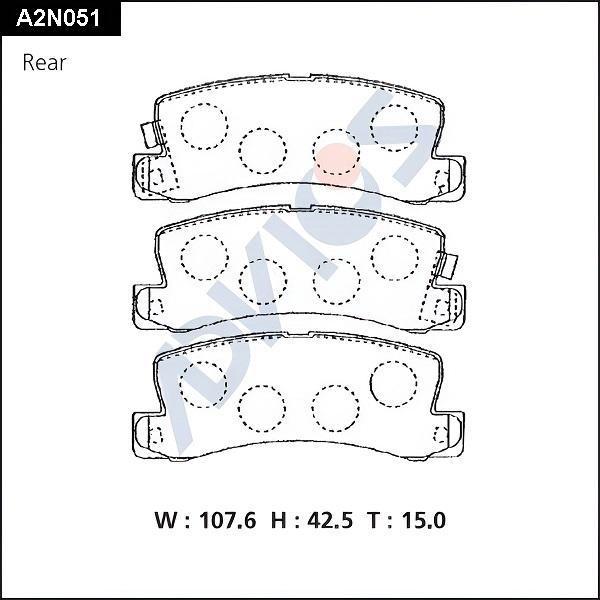 Advics A2N051 - Kit pastiglie freno, Freno a disco autozon.pro