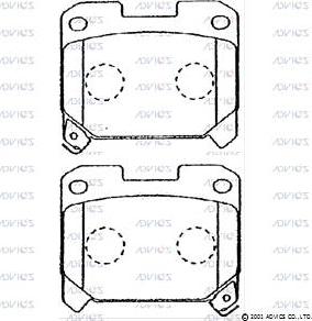 Advics A2N027 - Kit pastiglie freno, Freno a disco autozon.pro