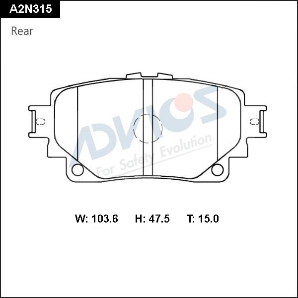 Advics A2N315 - Kit pastiglie freno, Freno a disco autozon.pro