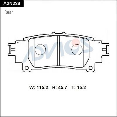 Advics A2N226 - Kit pastiglie freno, Freno a disco autozon.pro