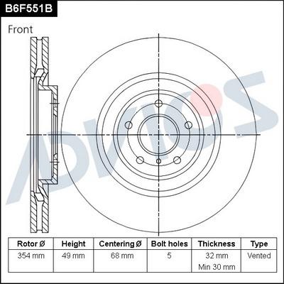 Advics B6F551B - Discofreno autozon.pro