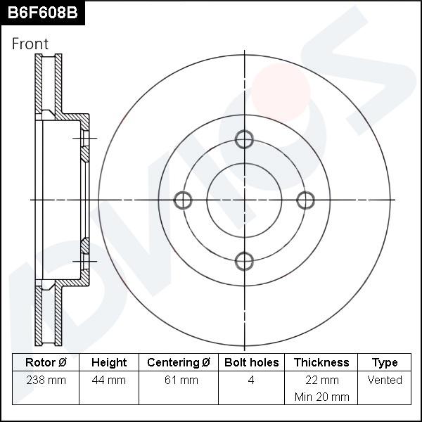 Advics B6F608B - Discofreno autozon.pro