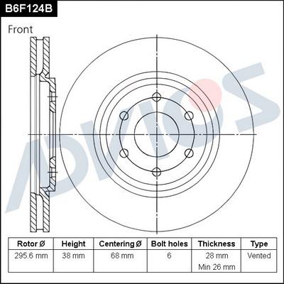 Advics B6F124B - Discofreno autozon.pro