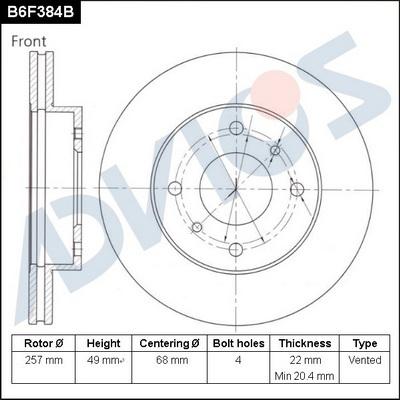 Advics B6F384B - Discofreno autozon.pro