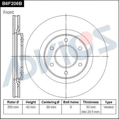 Advics B6F206B - Discofreno autozon.pro