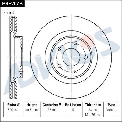 Advics B6F207B - Discofreno autozon.pro