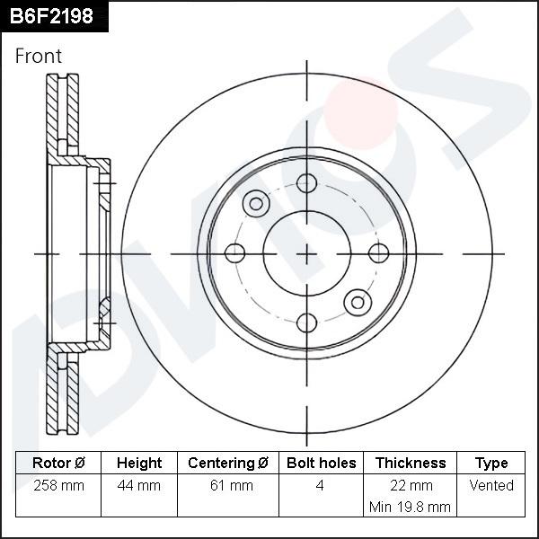 Advics B6F2198 - Discofreno autozon.pro