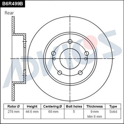 Advics B6R499B - Discofreno autozon.pro