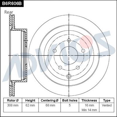 Advics B6R606B - Discofreno autozon.pro