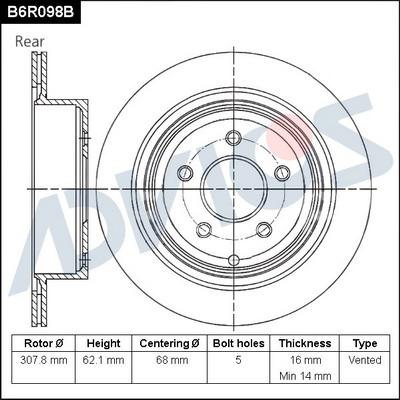 Advics B6R098B - Discofreno autozon.pro