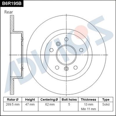 Advics B6R195B - Discofreno autozon.pro