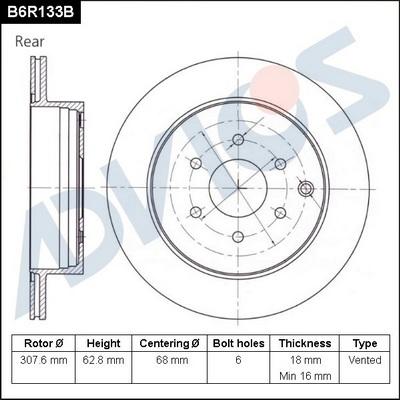 Advics B6R133B - Discofreno autozon.pro