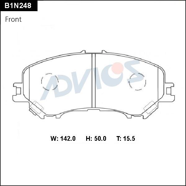 Advics B1N248 - Kit pastiglie freno, Freno a disco autozon.pro