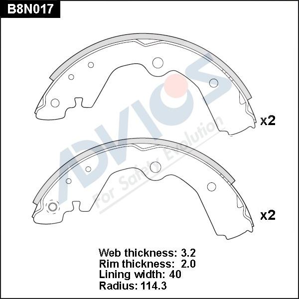 Advics B8N017 - Kit ganasce freno autozon.pro