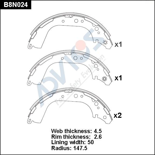 Advics B8N024 - Kit ganasce freno autozon.pro