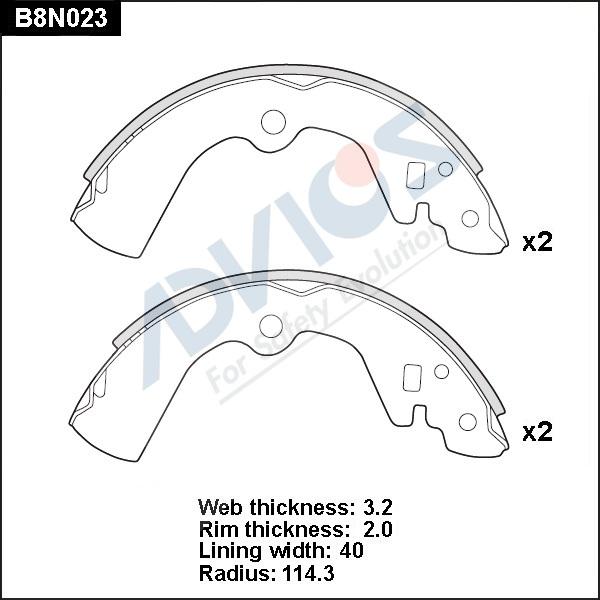 Advics B8N023 - Kit ganasce freno autozon.pro