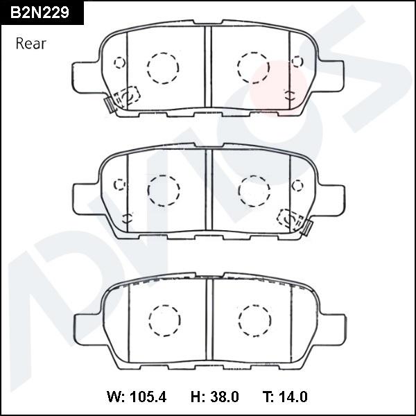 Advics B2N229 - Kit pastiglie freno, Freno a disco autozon.pro