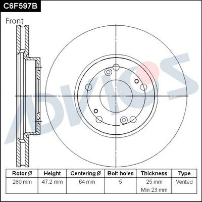 Advics C6F597B - Discofreno autozon.pro