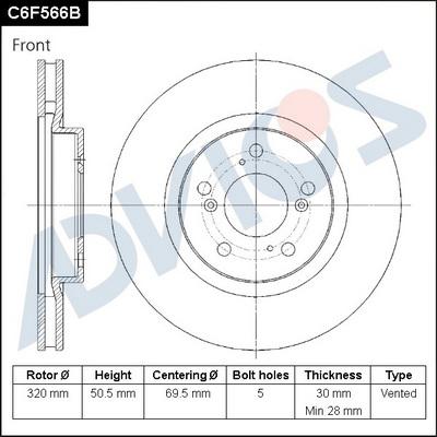 Advics C6F566B - Discofreno autozon.pro