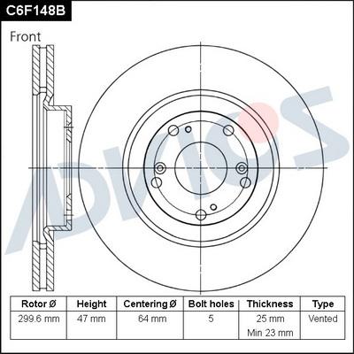 Advics C6F148B - Discofreno autozon.pro