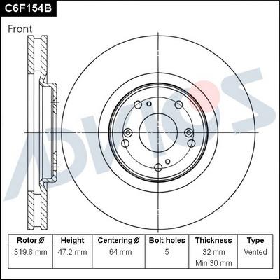 Advics C6F154B - Discofreno autozon.pro