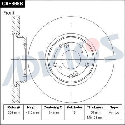 Advics C6F868B - Discofreno autozon.pro