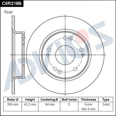 Advics C6R218B - Discofreno autozon.pro