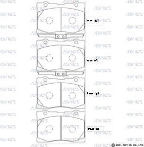 Advics C1N044 - Kit pastiglie freno, Freno a disco autozon.pro