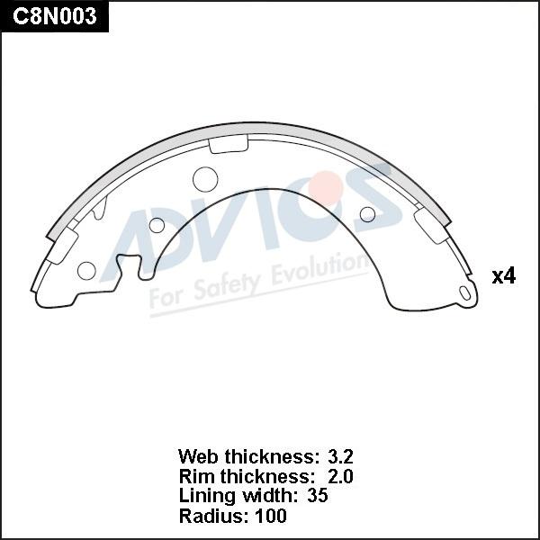 Advics C8N003 - Kit ganasce freno autozon.pro