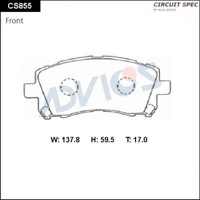 Advics CS855 - Kit pastiglie freno, Freno a disco autozon.pro