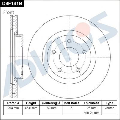 Advics D6F141B - Discofreno autozon.pro