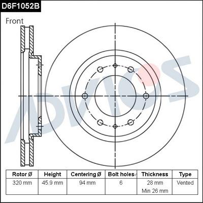 Advics D6F1052B - Discofreno autozon.pro