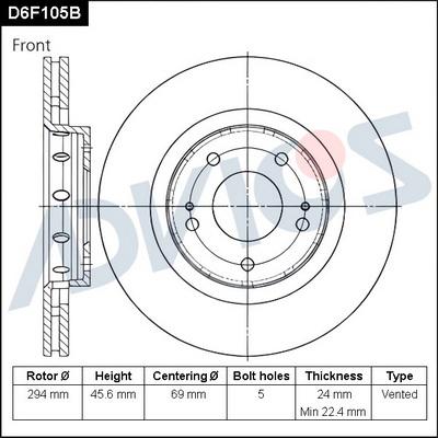 Advics D6F105B - Discofreno autozon.pro