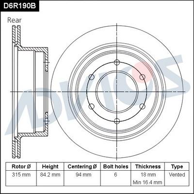 Advics D6R190B - Discofreno autozon.pro