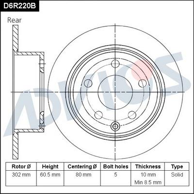 Advics D6R220B - Discofreno autozon.pro