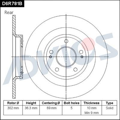 Advics D6R781B - Discofreno autozon.pro