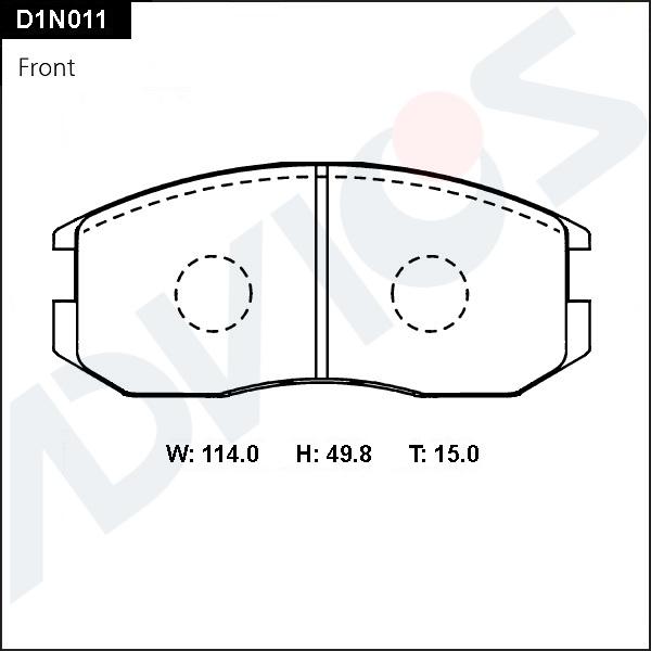 Advics D1N011 - Kit pastiglie freno, Freno a disco autozon.pro